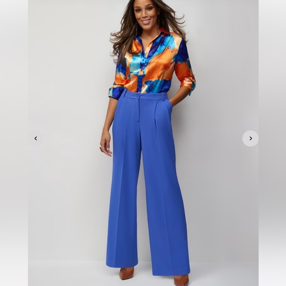 NWT NY&C High Rise Pleated Pocket Wide Leg Slacks Pant - Magic Crepe® Size XXL